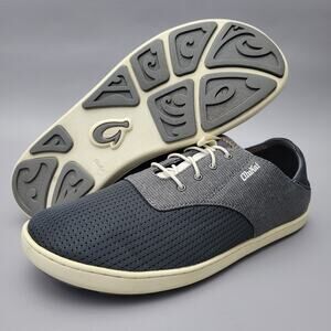 Olukai Nohea Moku Men's Casual Slip On Boat Shoes Size 9 Gray Black